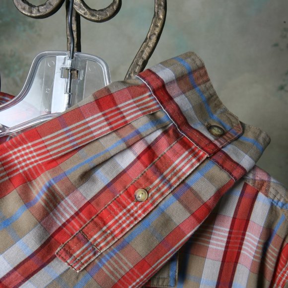 Levis Mens Button Down Plaid Long Sleeve Shirt Size LG - Picture 7 of 10